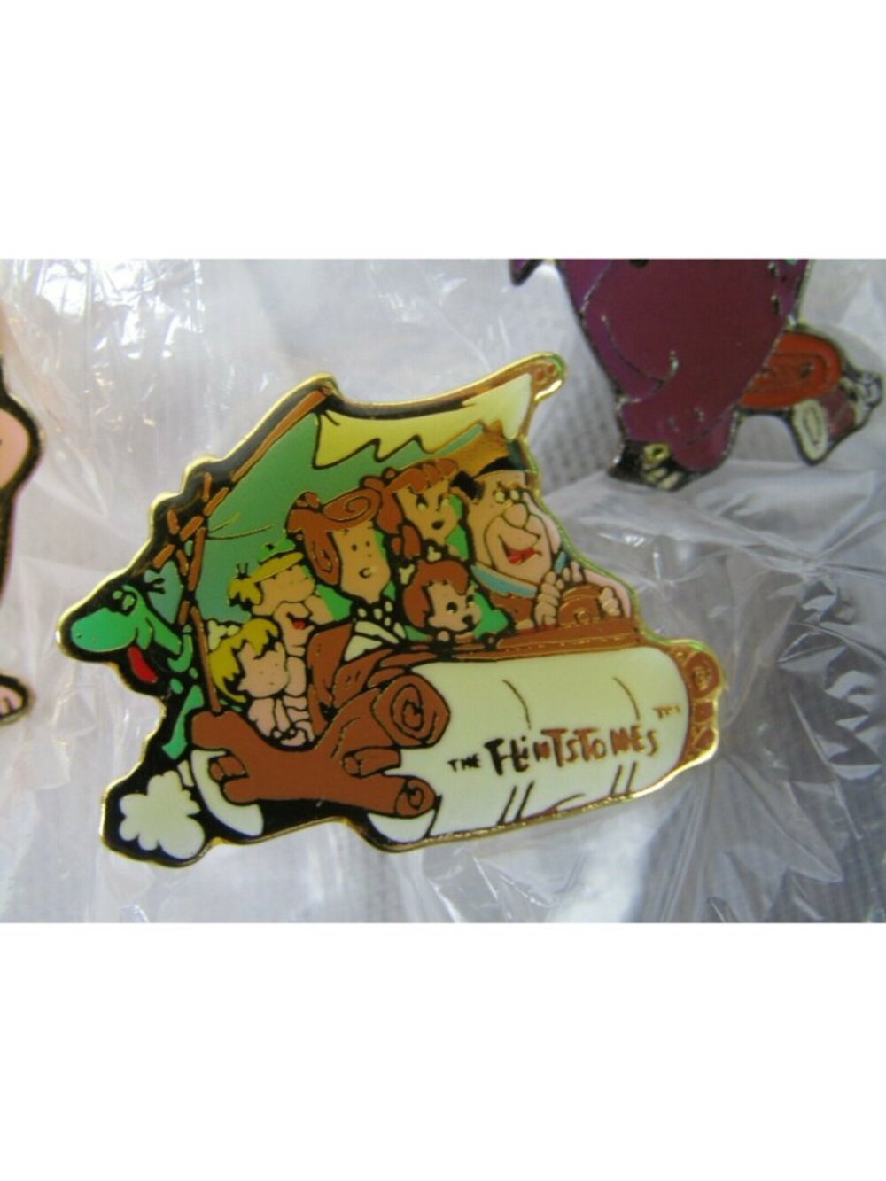 Lot VTG 90s Hanna Barbara Flintstones Fred Barney Enamel Lapel Hat Pin NOS - Picture 3 of 9